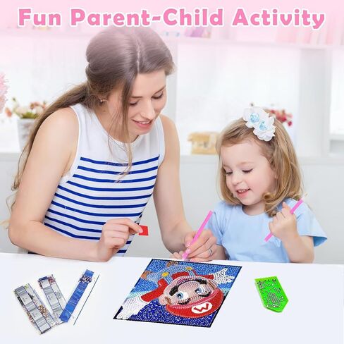 LWZAYS 6 Pack 5D Cartoon Diamond Painting Kits for Kids Beginners, Diamond Art Kit for Kids Ages 8-12, Mosaic DIY Full Round Drill Big Gem Art for Kid, Home Wall Decoration 6X6 inch in Kuwait