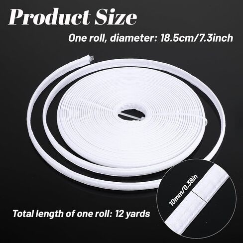 12Yards Boning for Sewing, 10mm Polyester Boning Cotton Covered Sew-Through Corset Bra Bonings Tool for Sewing Wedding Dress Lingerie Gown(White) in Saudi Arabia