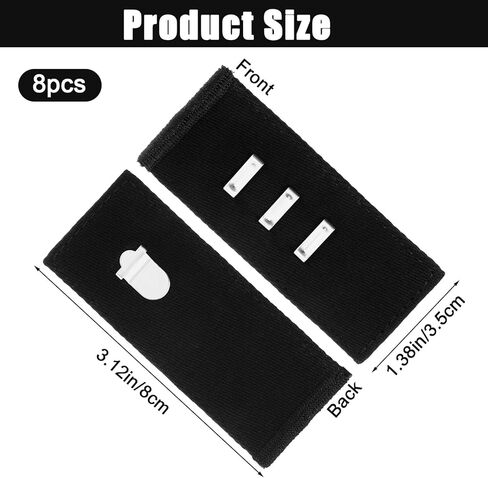 Xinjoduz 8 pcs Black Hook Waist Band Extenders, Pants Waist Extenders with Metal Hook Adjustable Waistband Extender for Men Women, Pants, Jeans, Skirts, Trousers Fasteners in Saudi Arabia
