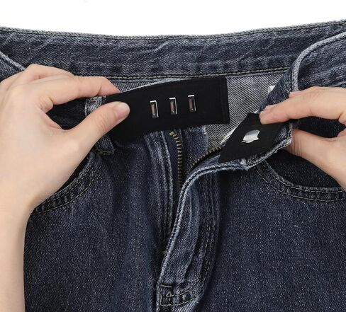Xinjoduz 8 pcs Black Hook Waist Band Extenders, Pants Waist Extenders with Metal Hook Adjustable Waistband Extender for Men Women, Pants, Jeans, Skirts, Trousers Fasteners in Saudi Arabia