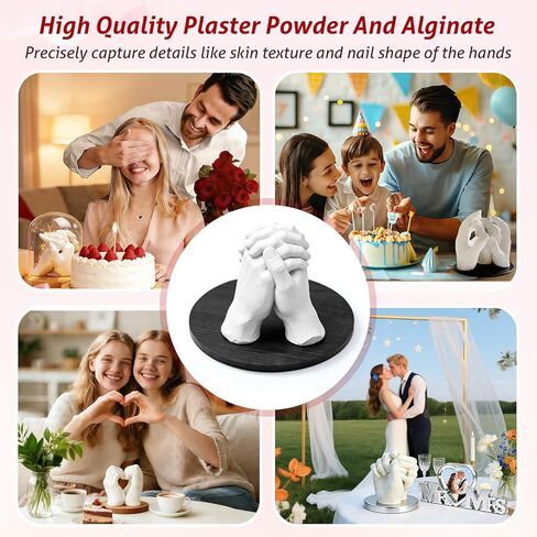 Hand Casting Kit for Couples with Base & Paints, Includes Trial Size, Hand Mold Kit Couples Perfect for Valentine's Day Gifts, Anniversaries, Romantic Date Night DIY in Saudi Arabia