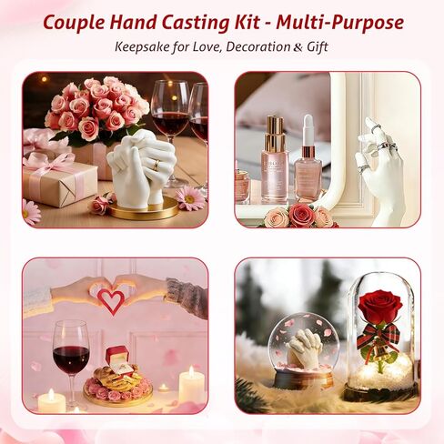 Hand Casting Kit for Couples with Base & Paints, Includes Trial Size, Hand Mold Kit Couples Perfect for Valentine's Day Gifts, Anniversaries, Romantic Date Night DIY in Saudi Arabia