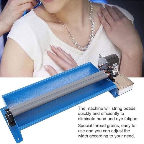 TsoLay Semi-Automatic Beads Machine, 1600rpm/min Beading Threading Machine with Adjustable Roller Width and Stepless Speed Regulation, Safe and Fast for 3-25mm Jade Beads, Bracelets, Necklace in Saudi Arabia