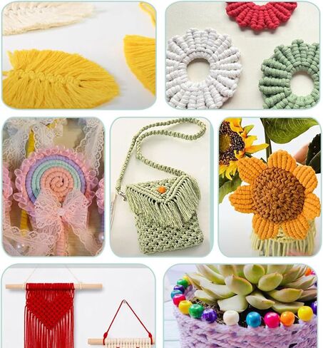 32 Yards 3mm White Natural Macrame Cord, Colorful Cotton Twine Rope for Wall Hanging, Plant Hangers, Knitting, Wrapping, DIY & Crafts, Decor in Saudi Arabia
