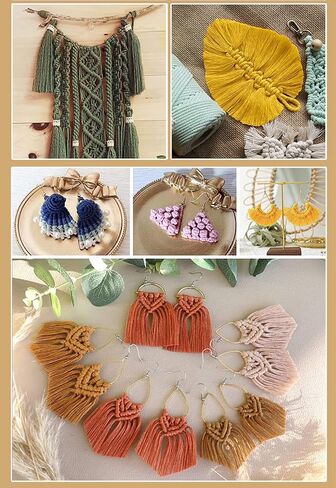 32 Yards 3mm White Natural Macrame Cord, Colorful Cotton Twine Rope for Wall Hanging, Plant Hangers, Knitting, Wrapping, DIY & Crafts, Decor in Saudi Arabia