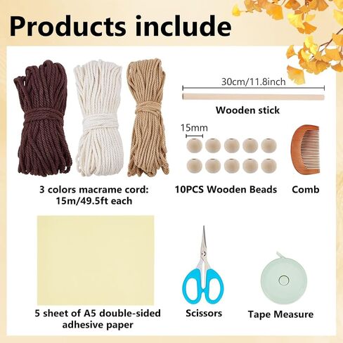 freebloss diy macrame ليف الجدار شنقا مبتدئين macrame عدة ورقة المنسوجة نسيج ريشة الجدار شنقا diy macrame عدة للبالغين هدية عيد ميلاد (رمادي وأبيض) in Saudi Arabia