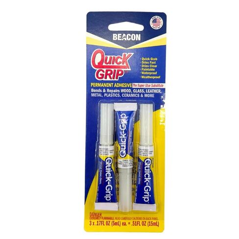 لاصق دائم من BEACON Quick Grip - غراء سريع الجفاف وشفاف ومقاوم للطقس للسيراميك والخشب والمزيد، 17 أونصة، 3 عبوات in Kuwait