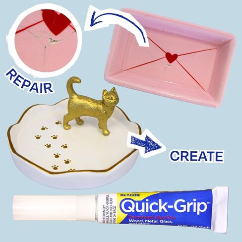 لاصق دائم من BEACON Quick Grip - غراء سريع الجفاف وشفاف ومقاوم للطقس للسيراميك والخشب والمزيد، 17 أونصة، 3 عبوات in Kuwait