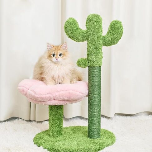 Cat Scratching Post, 28.35" Cactus Cat Scratcher Kitten Scratch Post with Cat Bed，Sisal Rope for Indoor Cats Claw Scratcher for Indoor Cats and Kittens in Saudi Arabia