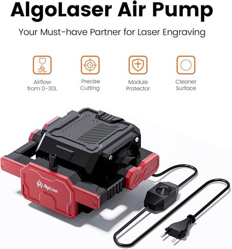 AlgoLaser Air Assist Pump Kit for Laser Engraver – 30L/Min Adjustable Airflow, Reduces Smoke & Dust,Low-Noise,Protects Laser Lens, Cleaner Cuts for Wood, Acrylic & Leather, Laser Engraving Accessories in Saudi Arabia