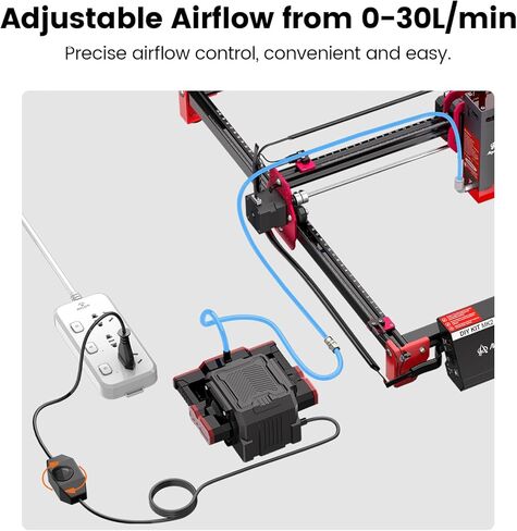 AlgoLaser Air Assist Pump Kit for Laser Engraver – 30L/Min Adjustable Airflow, Reduces Smoke & Dust,Low-Noise,Protects Laser Lens, Cleaner Cuts for Wood, Acrylic & Leather, Laser Engraving Accessories in Saudi Arabia