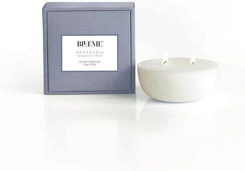 Blueme Calm Candle Refill | Osmanthus & Sandalwood | 5 Wick - Contains Essential Oil, Sustainable, Hand Finished, Hand Poured, Luxury Refill, Natural Cotton Wick, Soy-Wax Blend | Giant 45 oz in Saudi Arabia