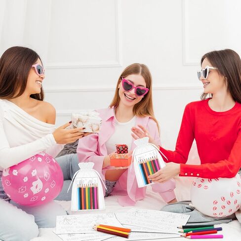 25Sets Valentine's Day Coloring Page for Kids Color Your Own Cards Bulk DIY Valentines Activity Coloring Book Craft Kit School Valentines Day Gifts with Coloring Pencils and Bag Party Favors Classroom in Kuwait