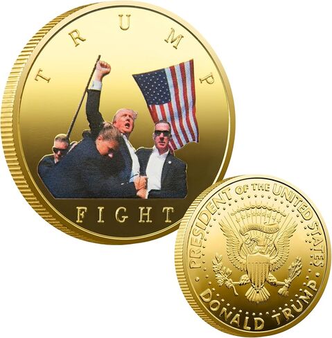 عملة ترامب التذكارية لعام 2025، عملة التحدي الرئاسي 45 و47 مطلية بالذهب مع تصميم النسر، إصدار محدود هدية وطنية قابلة للتجميع لمؤيدي ترامب وهواة جمع العملات in Kuwait