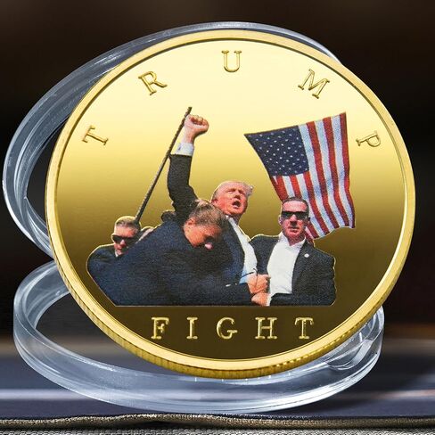 عملة ترامب التذكارية لعام 2025، عملة التحدي الرئاسي 45 و47 مطلية بالذهب مع تصميم النسر، إصدار محدود هدية وطنية قابلة للتجميع لمؤيدي ترامب وهواة جمع العملات in Kuwait