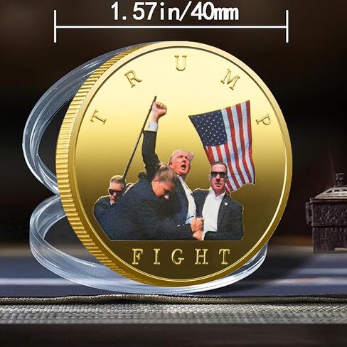 عملة ترامب التذكارية لعام 2025، عملة التحدي الرئاسي 45 و47 مطلية بالذهب مع تصميم النسر، إصدار محدود هدية وطنية قابلة للتجميع لمؤيدي ترامب وهواة جمع العملات in Kuwait