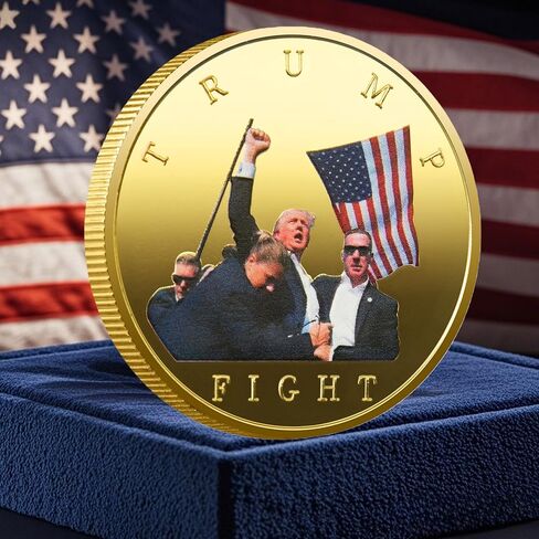 عملة ترامب التذكارية لعام 2025، عملة التحدي الرئاسي 45 و47 مطلية بالذهب مع تصميم النسر، إصدار محدود هدية وطنية قابلة للتجميع لمؤيدي ترامب وهواة جمع العملات in Kuwait