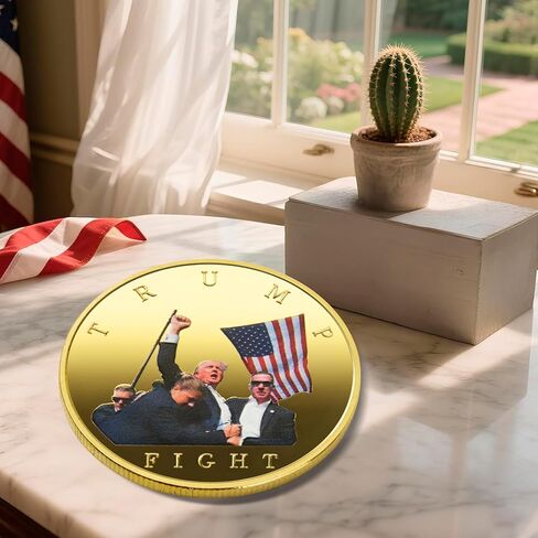 عملة ترامب التذكارية لعام 2025، عملة التحدي الرئاسي 45 و47 مطلية بالذهب مع تصميم النسر، إصدار محدود هدية وطنية قابلة للتجميع لمؤيدي ترامب وهواة جمع العملات in Kuwait