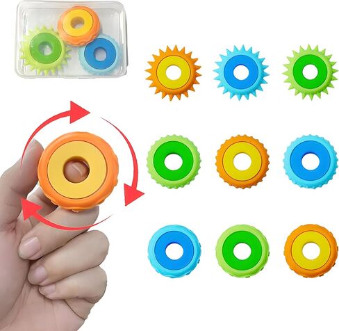 Fidget Toys Adults Sensory Rings: 3 Pack Texture Spinner Rings - Stress Relief Sensory Toys for Kids ADHD - Quiet Desk Fidgets for Classroom Anxiety Office for Teens Boys in Saudi Arabia