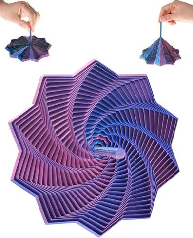 3D Printed Fidget Toys Expanded Sensory Star with Handle,2026 New Transformable Star Fractal Fidget Hexagon for Kids & Adults,Colorful Whirling Spiral Design for as a Stress-Relief Gifts in Saudi Arabia