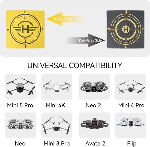وسادة هبوط بدون طيار، منصة هليكوبتر عالمية محمولة وقابلة للطي ومضادة للماء لـ DJI Mini 5 Pro/4/3/2 SE/4K/DJI Neo/Flip/Mavic 3/RC Quadcopters (16.93 بوصة/43 سم) in Kuwait