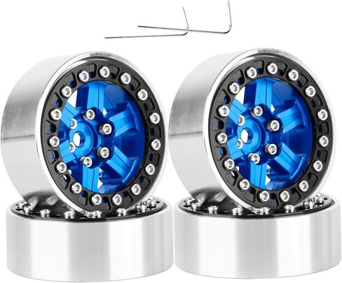 1.3 Beadlock rc Wheels rc Rims for 1/18 TRX4M,Ascent-18,1/24 SCX24,FCX24,1.3" Beadlock Wheels Alloy Aluminium Rims w/Rings,Red in Saudi Arabia