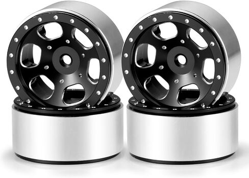 1.3" beadlock wheels Aluminium RC Rims Upgrade for 1/18 TRX4M SCX24 1/24 RC Crawler Car Parts (Black) in Saudi Arabia