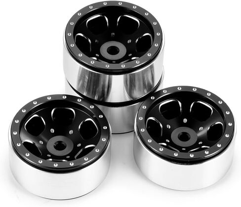 1.3" beadlock wheels Aluminium RC Rims Upgrade for 1/18 TRX4M SCX24 1/24 RC Crawler Car Parts (Black) in Saudi Arabia