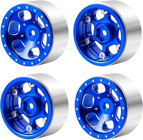 1.3" beadlock wheels Aluminium RC Rims Upgrade for 1/18 TRX4M SCX24 1/24 RC Crawler Car Parts (Black) in Saudi Arabia