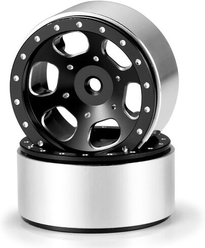 1.3" beadlock wheels Aluminium RC Rims Upgrade for 1/18 TRX4M SCX24 1/24 RC Crawler Car Parts (Black) in Saudi Arabia