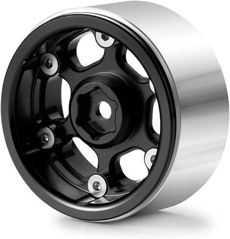 1.3" beadlock wheels Aluminium RC Rims Upgrade for 1/18 TRX4M SCX24 1/24 RC Crawler Car Parts (Black) in Saudi Arabia