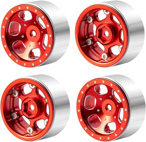 1.3" beadlock wheels Aluminium RC Rims Upgrade for 1/18 TRX4M SCX24 1/24 RC Crawler Car Parts (Black) in Saudi Arabia