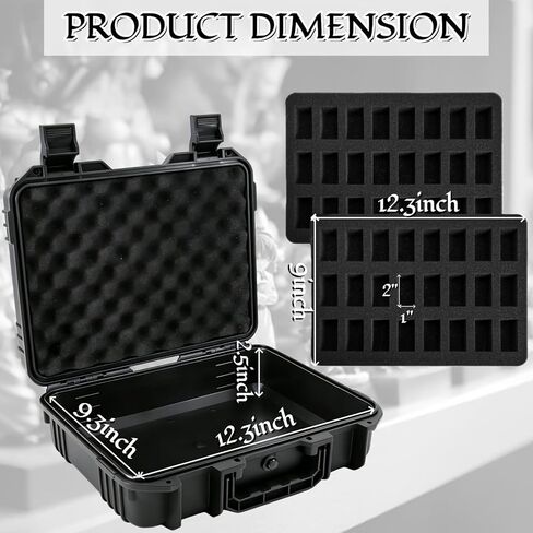 Miniature Carrying Case, 48 Slot Sturdy Figure Storage Box with 2 Shock-Absorbing Foam Layers, Portable Hard Shell Figurine Transport Organizer for Mini Action Figures, Collectibles in Saudi Arabia