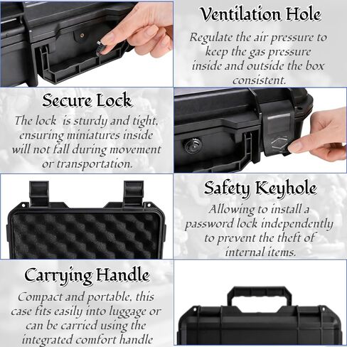 Miniature Carrying Case, 48 Slot Sturdy Figure Storage Box with 2 Shock-Absorbing Foam Layers, Portable Hard Shell Figurine Transport Organizer for Mini Action Figures, Collectibles in Saudi Arabia