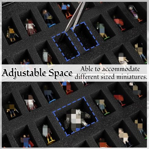 Miniature Carrying Case, 48 Slot Sturdy Figure Storage Box with 2 Shock-Absorbing Foam Layers, Portable Hard Shell Figurine Transport Organizer for Mini Action Figures, Collectibles in Saudi Arabia