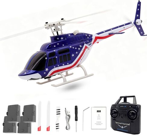 RC ERA A60 MINI Bell 206 Helicopter, 1/42 Scale Four-Channel Single-Rotor Remote Control Helicopter with Altitude Hold, RTF Hobby RC Aircraft Model for Enthusiast in Saudi Arabia