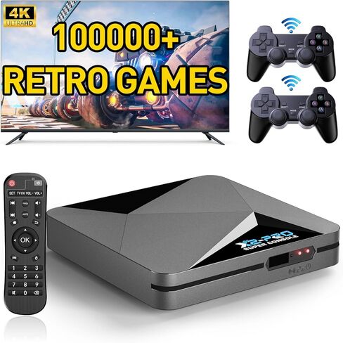 2026 ترقية وحدة تحكم الألعاب Kinhank Retro، وحدة تحكم Super Console X2 PRO Emulator مع أكثر من 100,000 لعبة كلاسيكية، وحدة تحكم ألعاب قديمة مع EmuElec 4.6 وAndroid 9.0، مخرج 4K HD، 2.4+5G WiFi، BT 5.0 in Saudi Arabia