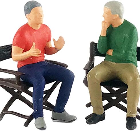 1/64 Figures Talking Scene Tiny People Miniature for Dioramas Layout S Scale, Orange Green in Saudi Arabia