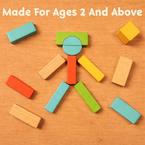 مجموعة مكعبات بناء من الخشب الطبيعي، 72 قطعة من ألوان الباستيل مكعبات بناء قلعة مع صينية تخزين، ألعاب تعليمية للعلوم والتكنولوجيا والهندسة والرياضيات للأطفال، نظام لعب معماري إبداعي وخالي من الشاشة in Kuwait