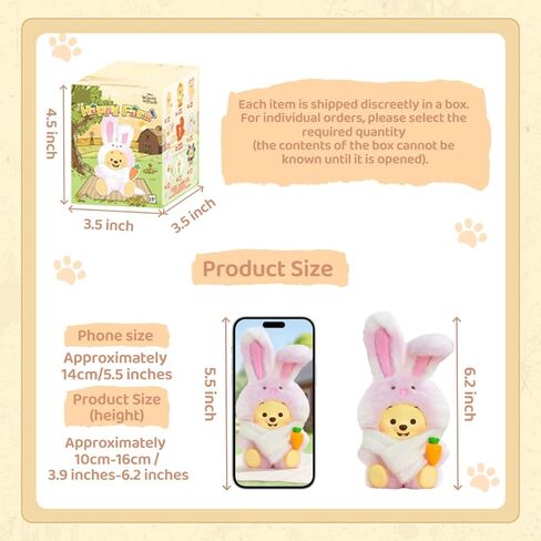 MINISO Disney Winnie The Pooh Farm Animal Series Blind Box زينة سطح المكتب/زخرفة معلقة هدية عيد الفصح ويني ذا بوه (واحدة عشوائية) in Saudi Arabia