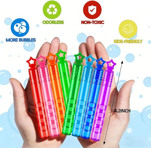 32 Pcs Mini Bubble Wadns Party Favors for Kids,8-Color Bubble Stick, Thanksgiving and New Year, Theme Birthday, Wedding, Summer Girls and Boys Carnival, Outdoor Gifts for Students in Saudi Arabia