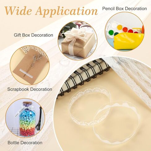 Classicseali 240PCS Lace Stickers for Scrapbooking,White Lace Stickers,Waterproof and Durable Scrapbook Laces Decoration Planners Scrapbook Laptops Journals Cups Vase Flower Pot Crafts Photo Frame in Saudi Arabia