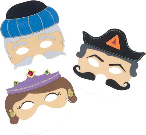Rite Lite Purim Masks For Kids Gift Set of 3 - Dress Up! Jewish Holiday Party Favors Decorations Goodie Bag Rewards Educational Arts & Crafts Accessories Esther, Haman, & Mordechai for Hours of Fun! in Saudi Arabia