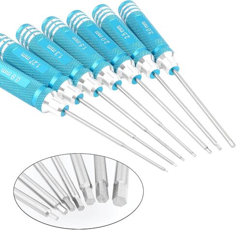 1.27mm 1.3mm RC Hex Screwdriver Set - 7 Pieces 0.9mm 1.27mm 1.3mm 1.5mm 2.0mm 2.5mm 3.0mm Repair Tools for Traxxas Arrma Axial Losi Redcat RC Quadcopter Helicopter FPV Racing Drone Cars(Blue) in Saudi Arabia