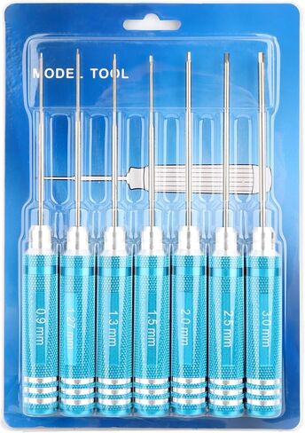 1.27mm 1.3mm RC Hex Screwdriver Set - 7 Pieces 0.9mm 1.27mm 1.3mm 1.5mm 2.0mm 2.5mm 3.0mm Repair Tools for Traxxas Arrma Axial Losi Redcat RC Quadcopter Helicopter FPV Racing Drone Cars(Blue) in Saudi Arabia