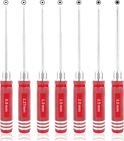 1.27mm 1.3mm RC Hex Screwdriver Set - 7 Pieces 0.9mm 1.27mm 1.3mm 1.5mm 2.0mm 2.5mm 3.0mm Repair Tools for Traxxas Arrma Axial Losi Redcat RC Quadcopter Helicopter FPV Racing Drone Cars(Blue) in Saudi Arabia