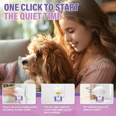 موزع فرمونات مهدئ للكلاب 3 في 1 مجموعة متقدمة لتلطيف ناشر الفرمون لتهدئة الحيوانات الأليفة (قابس واحد + عبوة 2 × 48 مل) لتخفيف القلق وتخفيف التوتر وتقليل العدوانية والإجهاد (لا طعم له) in Kuwait