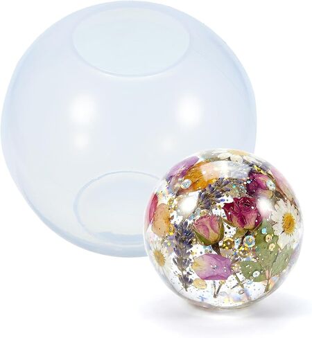 4 inch Large Sphere Resin Mold Silicone Sphere Mold 3D Seamless Silicone Ball Molds for Resin Art Epoxy Resins Candle Soap Bath Bomb Cement Plaster DIY Crafts Flower Keepsakes Home Decor in Kuwait