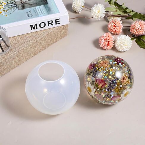 4 inch Large Sphere Resin Mold Silicone Sphere Mold 3D Seamless Silicone Ball Molds for Resin Art Epoxy Resins Candle Soap Bath Bomb Cement Plaster DIY Crafts Flower Keepsakes Home Decor in Kuwait