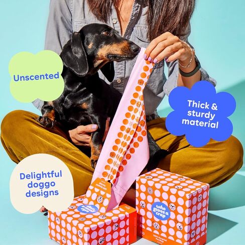 أكياس نفايات الحيوانات الأليفة المعاد تدويرها بنسبة 100% من Who Gives a Crap، عدد 200، سعة 3 لتر / 3 كوارت، مصممة للمساعدة في مقاومة التسربات والتمزقات، وأكياس فضلات الكلاب الصغيرة والكبيرة، وأكياس قمامة مستدامة غير معطرة للكلاب in Kuwait